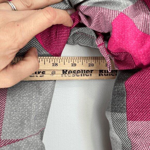 Aqua base Elite Firefly Girls Size Medium Pink Gray Hooded Ski Snow Jacket Shell - Picture 6 of 12